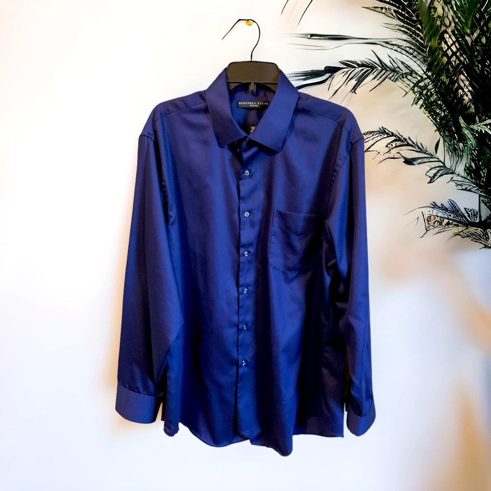 🌞Summer Clearance Geoffrey Beene Men Luxury Button Up Fitted Wrinkle Free Shirt